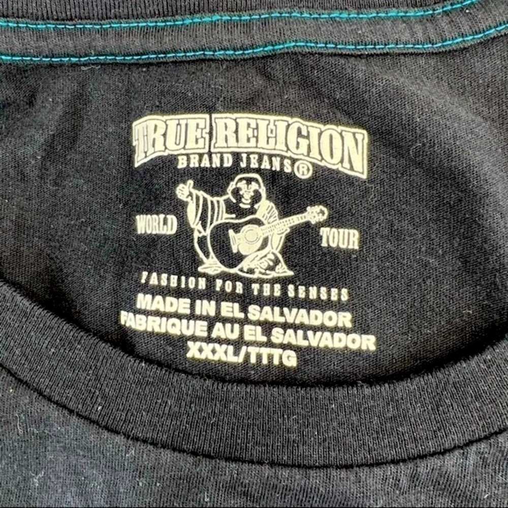 True Religion World Tour Frame SS Crew Neck Tee Shirt - Picture 8 of 9